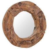 Decorative Mirror Teak 60 cm Round 244560