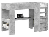 Loft Bed Frame with Desk with Storage Concrete Grey 90 x 200 cm 3410454