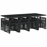 13 Piece Garden Dining Set with Cushions Black Poly Rattan 3210799