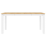 ZNTS Dining Table Panama White 160x80x75 cm Solid Wood Pine 4005707