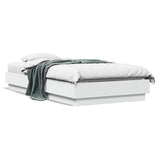 Bed Frame without Mattress White 90x190 cm Single Engineered Wood 839630