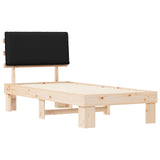 Bed Frame with Upholstered Headboard Black 75 x 190 cm 877321