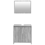 2 Piece Bathroom Furniture Set Grey Sonoma Engineered Wood 835698