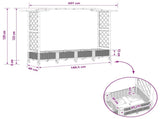 Raised Bed with Trellis and Roof Light Grey 207 x 40 x 129 cm 3423151
