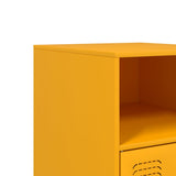 ZNTS Bedside Cabinets 2 pcs Mustard Yellow 34.5x39x62 cm Steel 841770