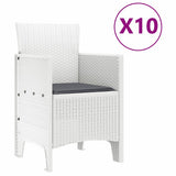 Garden Dining Set 11 pcs White Polypropylene 3378605