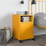 ZNTS Bedside Cabinet Mustard Yellow 36x39x59 cm Steel 846722