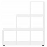Staircase Bookcase High Gloss White 107 cm Engineered Wood 342605