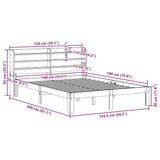 Bed Frame without Mattress Wax Brown 140x190 cm Solid Wood Pine 3306802
