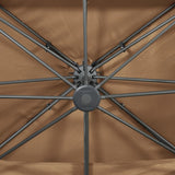 Cantilever Garden Parasol with Double Top Taupe 400x300 cm 312375