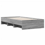 ZNTS Bed Frame without Mattress Grey Sonoma 75x190 cm Small Single Engineered Wood 3295714