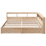 Bookcase Bed without Mattress 200x200 cm Solid Wood Pine 3324344
