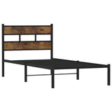 Metal Bed Frame without Mattress Smoked Oak 80x200 cm 4017044