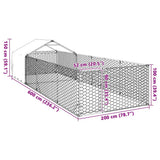 Outdoor Dog Kennel with Run 6x2x1.5 m Galvanised Steel 3329238