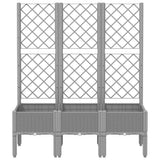 Garden Planter with Trellis Light Grey 120x40x142 cm PP 367927