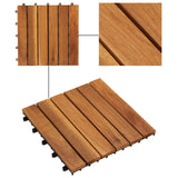 Decking Tiles Vertical Pattern 30 x 30 cm Acacia Set of 30 271791