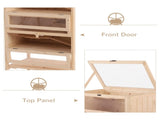 Wooden Large Hamster Cage, Gerbil Cage 4 Layers with Tall Bottom & Storage Shelf T3398P350027