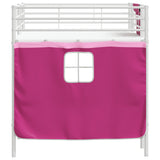 Kids'Loft Bed Frame with Curtains White and Pink 90 x 200 cm 42020825