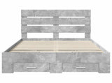 Bed Frame Concrete Grey 120 x 190 cm Engineered Wood 3411999