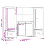 Highboards 3 pcs Sonoma Oak Engineered Wood 3185314