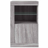 Side Cabinet with LED Lights Grey Sonoma Engineered Wood 836640