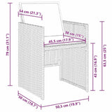 Garden Dining Set 5 pcs Beige Poly Rattan 3380605