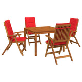 5-Piece Garden Dining Set 5 pcs Natural Solid Acacia Wood 3434618