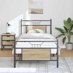 Bed Frame without Mattress Sonoma Oak 75x190 cm Small Single Engineered Wood 4106800