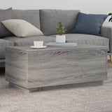 ZNTS Coffee Table with LED Lights Grey Sonoma 90x50x40 cm 839880