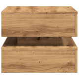 ZNTS Coffee Table with LED Lights Artisian Oak 50x50x40 cm 857717