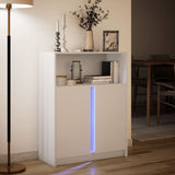 Sideboard with LED White 77x34x100 cm Engineered Wood 852145