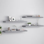 ZNTS Floating Wall Shelves 4 pcs Grey 80x23.5x3.8 cm MDF 323858