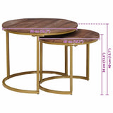 Nesting Coffee Tables 2 pcs Solid Mango Wood and Steel 4104644