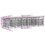 Outdoor Dog Kennel with Roof Steel 11.26 m 3124593