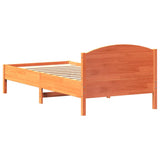 Bed Frame without Mattress Wax Brown 90x200 cm Solid Wood Pine 842621