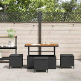 Garden Dining Set Black Poly Rattan 42007921