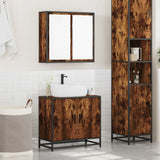 2 Piece Bathroom Furniture Set Smoked Oak Engineered Wood 3300887