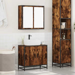 ZNTS 2 Piece Bathroom Furniture Set Smoked Oak Engineered Wood 3300887