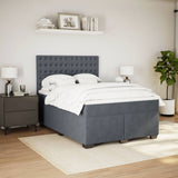 Box Spring Bed with Mattress Dark Grey 140x190 cm Velvet 3290919