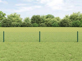 Chainlink Fence with Post 10 x 0.4 m PVC-Coated Steel Green 3336229