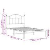 Metal Bed Frame without Mattress with Headboard White 100x190cm 353482