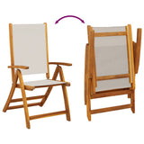 7 Piece Garden Dining Set Solid Wood Acacia and Textilene 3279292