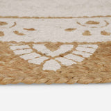 Area Rugs Floral Natural with White Print 100 x 152 cm Jute 42010825