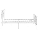 Metal Bed Frame without Mattress with Footboard White 160x200cm 353509