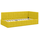 Corner Bed Frame with Headboard Yellow 100 x 200 cm Velvet 42016323