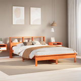 Bed Frame Wax Brown Solid Pinewood Double Stylish and Durable 3309733