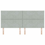 Headboard Height Adjustable Light grey 200 cm Velvet 3337958