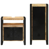 Bathroom Furniture Set with Shelf 2 pcs Brown Solid Mango Wood 3305608