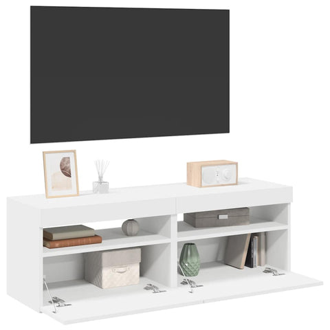 TV Cabinets with LED Lights 2 pcs White 60x35x40 cm 804410