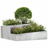 Garden Planter Silver 100 x 100 x 50 cm Galvanised Steel 873590